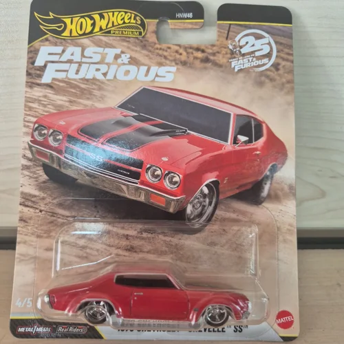 Hot Wheels 2026 Premium Fast & Furious 1970 Chevrolet Chevelle™ SS™, Koleksiyonluk Araba, Metal/Metal, Real Riders, 4/5 HNW46