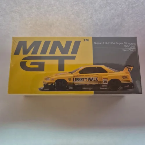 Mini GT 1/64 Nissan LB-ER34 Super Silhouette SKYLINE Sport Yellow MGT01182