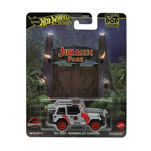 Hot Wheels Premium Pop Culture Jurassic Park '92 Jeep Wrangler Sahara -JBL59