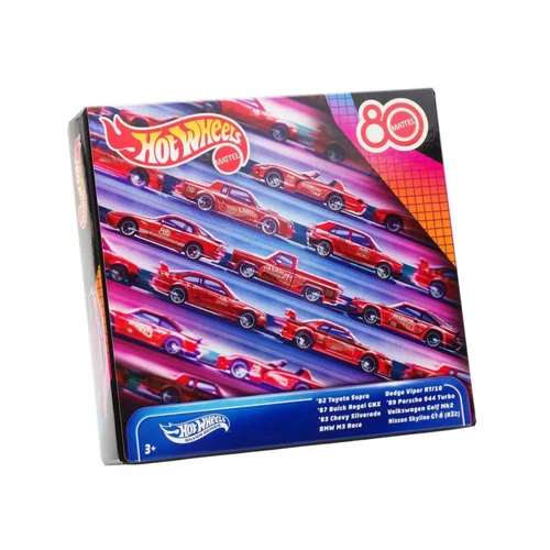 Hot Wheels Mattel 80th Anniversary 8-Car Pearl Red Limited Edition 2025